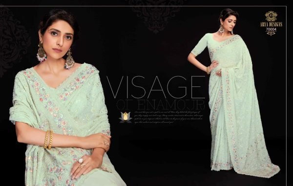 Arya Swarna Vol 6 Exclusive Georgette Saree Collection Georgette Sarees Wholesale