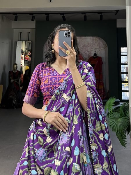 Astonishing Lavender Patola Printed Silk Event Wear Lehenga Choli Navratri Lehnega Choli