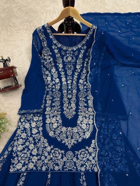 Attractive Georgette Fabric Fully Stitched Sharara Suit  Ready To Wear Collection