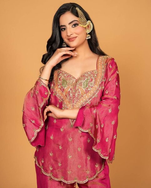 Attractive Pink Silk Palazzo Suit with Dupatta Stylish Party Wear Collection Ready To Wear Collection