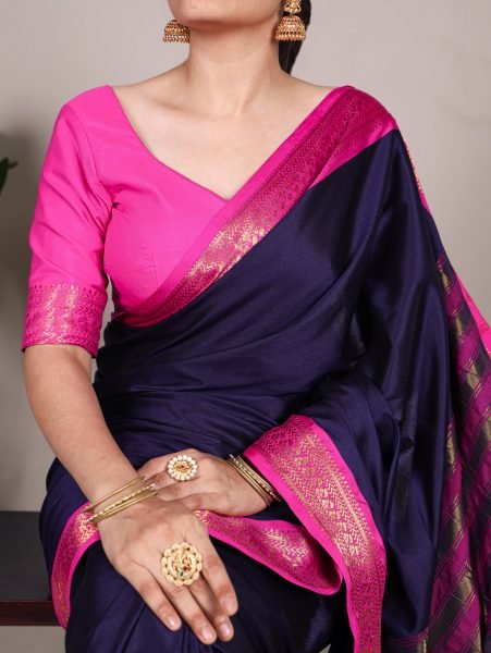 Aura Silk Zari Border Saree Traditional Elegance from Surat Wholesale Price for Online Shopping & Bulk Orders Silk Sarees Wholesale