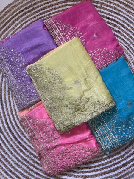 Aurielle Blue Designer Saree with Cutwork Border for Festive Occasions Embroidery Sarees Wholesale