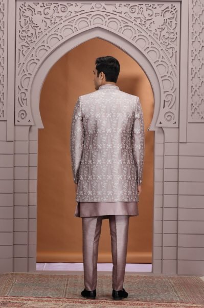 Authentic Dusty Mauve Party Wear Kurta Set with Stylish Handcrafted Look For Wedding Wear Kurta Pajama Wholesale
