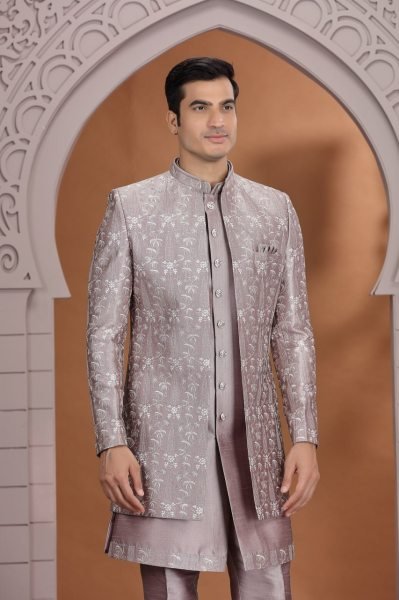 Authentic Dusty Mauve Party Wear Kurta Set with Stylish Handcrafted Look For Wedding Wear Kurta Pajama Wholesale
