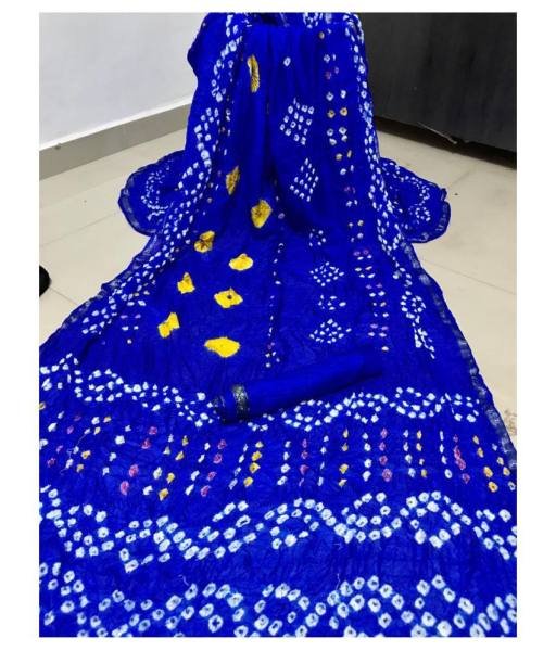 Authentic Hand Bandhej Bandhani Silk Saree with Running Blouse at Wholesale Price Silk Sarees Wholesale
