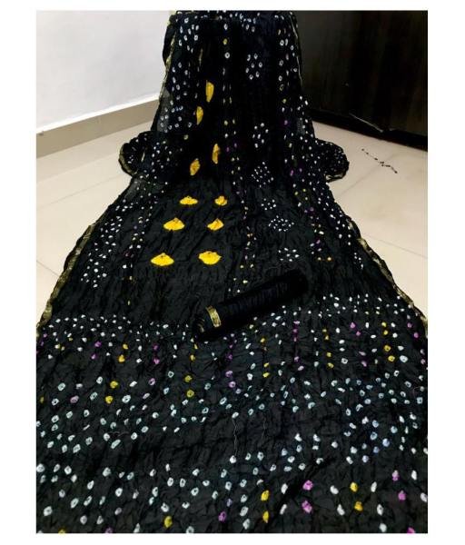 Authentic Hand Bandhej Bandhani Silk Saree with Running Blouse at Wholesale Price Silk Sarees Wholesale
