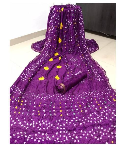 Authentic Hand Bandhej Bandhani Silk Saree with Running Blouse at Wholesale Price Silk Sarees Wholesale