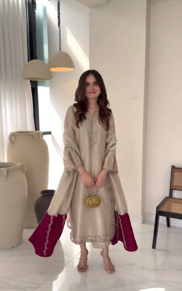 Authentic Jimmy Choo Fancy Sleeve Top and Fully Flared Palzzo with Dupatta for Wedding Wear Ready To Wear Collection