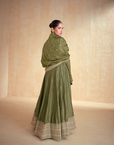 Authentic Orange Pure Organza Jacquard Silk Banarasi Suit with Matching Organza Dupatta Anarakali Gown Wholesale