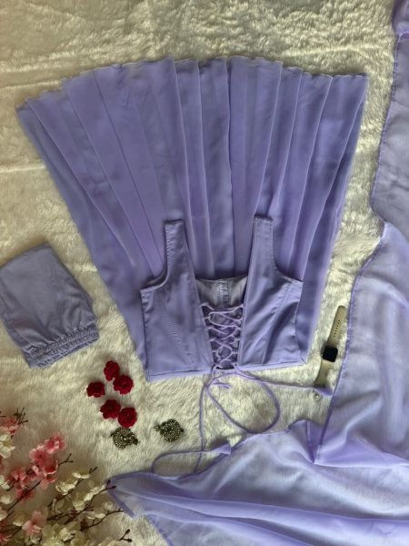 Authentic Purple Designer Corset Style Anarkali Suit with Pant and Dupatta Ready To Wear Collection