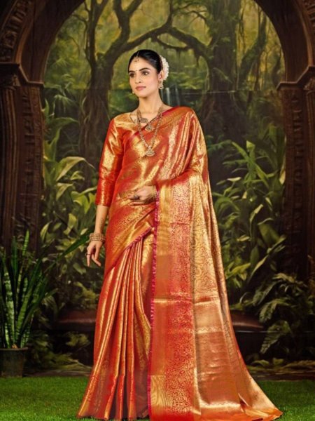 Authentic Tamil Nadu Kanjivaram Pure Silk Pattu Saree Traditional Wear for Weddings Banarasi Saree Wholesale