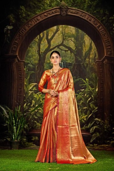 Authentic Tamil Nadu Kanjivaram Pure Silk Pattu Saree Traditional Wear for Weddings Banarasi Saree Wholesale