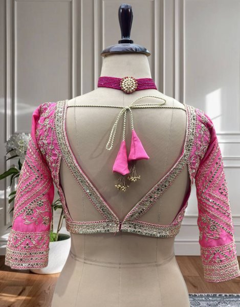 Baby Pink Chinon Silk Lehenga Choli with Embroidery and Sequins Work  Designer Lehenga Choli