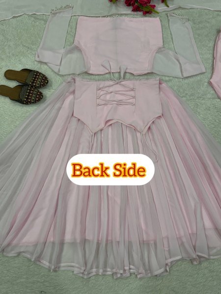 Baby Pink Lightweight Georgette Anarkali Dress for Women Fashion Ready To Wear Collection