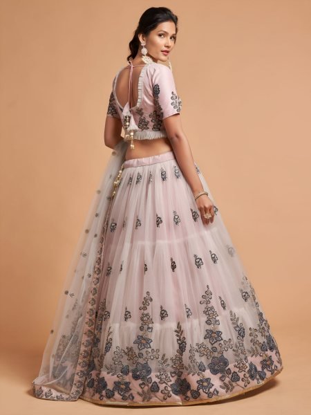 Baby Pink Traditional Flared Lehenga for Party and Engagement Wear Designer Lehenga Choli