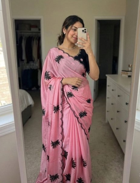 Baby Pink Trending Rangoli Silk Saree with Designer Blouse for Women Silk Sarees Wholesale