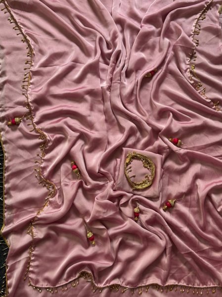 Baby Pink Viral Instagram Saree for Festive and Wedding Wear Silk Sarees Wholesale