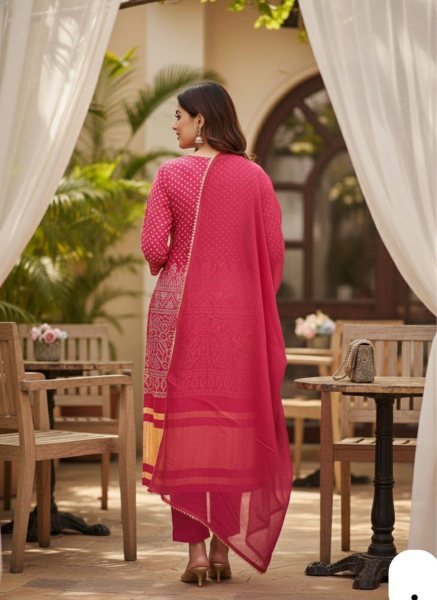  Bandhan Three piece kurti set with  thread embroidery  Printed Kurtis