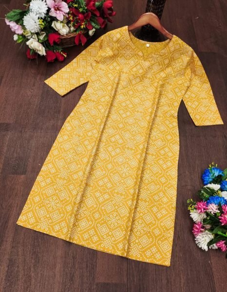 Bandhani Cotton Kurti for Women Lightweight Summer Wear Festive   Daily Use Cotton Kurtis Wholesale