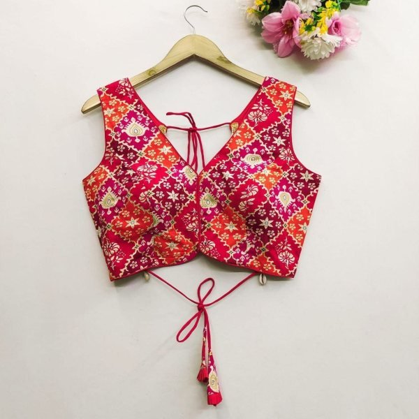 Bandhani Printed Readymade Saree blouse Blouse Collection