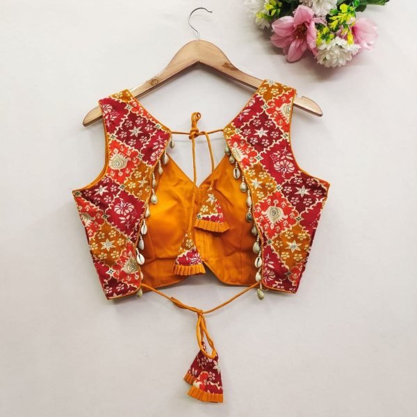 Bandhani Printed Readymade Saree blouse Blouse Collection