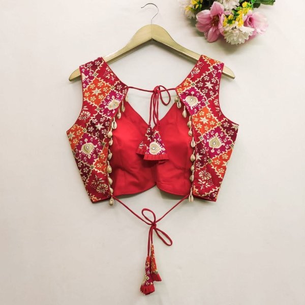Bandhani Printed Readymade Saree blouse Blouse Collection