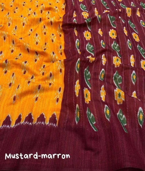 Beautiful Beige Printed Linen Cotton Saree Pure Quality with Tassels Wholesale Price Printed Cotton Sarees Wholesale