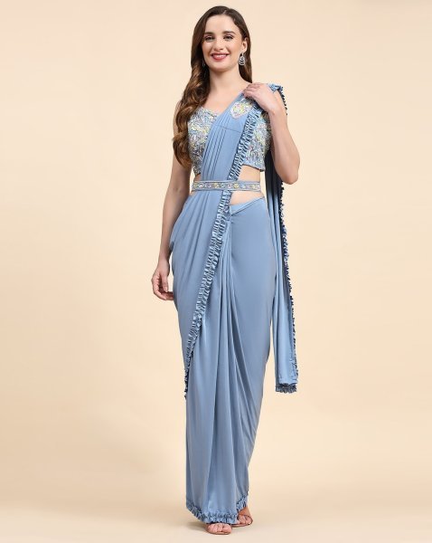 Beautiful Designer Party Wear Ready To Wear One Minute Saree Ready To Wear Saree 