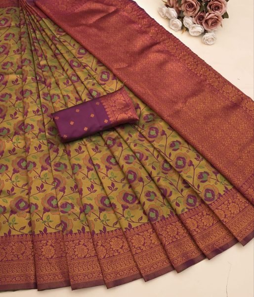Beautiful Designer Pure Banarasi Silk Saree with Traditional Motifs Luxurious Wedding Wear at Best Price by Royal Export Banarasi Saree Wholesale