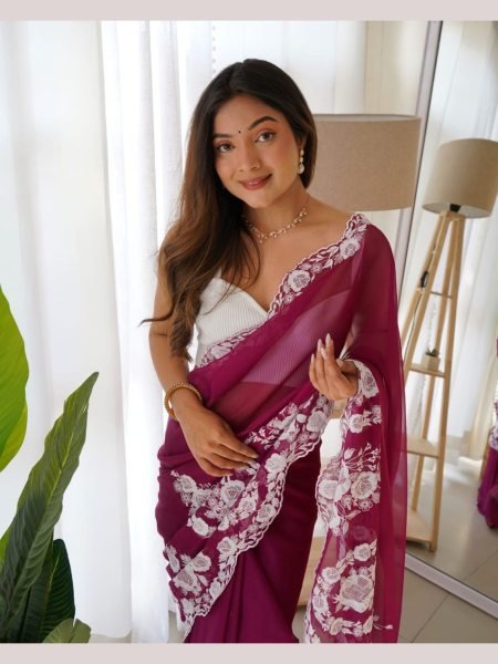 Beautiful Designer Thai Organza Silk Saree  Organza Sarees Wholesale