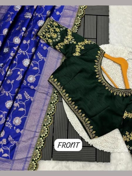 Beautiful Designer Zari Embroidery Work Saree Embroidery Sarees Wholesale