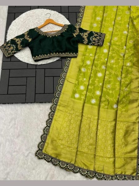Beautiful Designer Zari Embroidery Work Saree Embroidery Sarees Wholesale