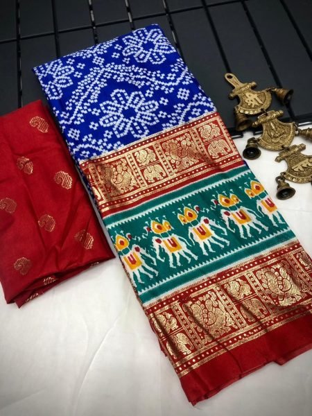 Beautiful Dola Silk Sarees With All Over Bandhini Design  Silk Sarees Wholesale