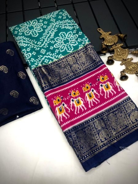 Beautiful Dola Silk Sarees With All Over Bandhini Design  Silk Sarees Wholesale