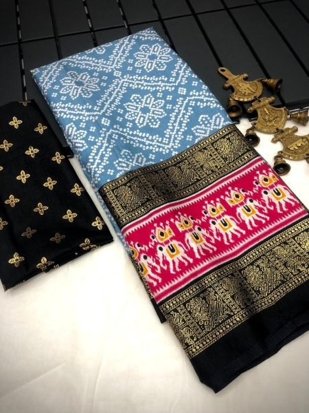 Beautiful Dola Silk Sarees With All Over Bandhini Design  Silk Sarees Wholesale
