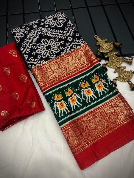 Beautiful Dola Silk Sarees With All Over Bandhini Design  Silk Sarees Wholesale