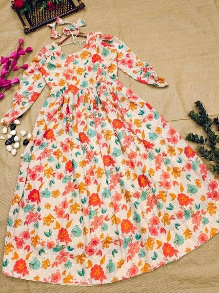 Beautiful Fox Georgette Flower Printed Gown  Anarkali Kurtis 