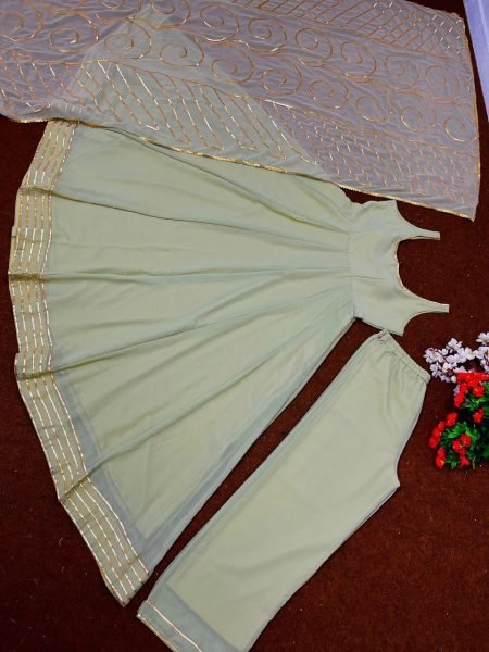 Beautiful Georgette Kurti Pant With Dupatta 3 Piece Kurti Set