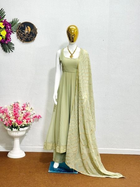 Beautiful Georgette Kurti Pant With Dupatta 3 Piece Kurti Set