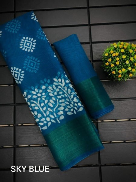 Beautiful HD Batik Style Print Cotton Saree  Cotton Sarees Wholesale