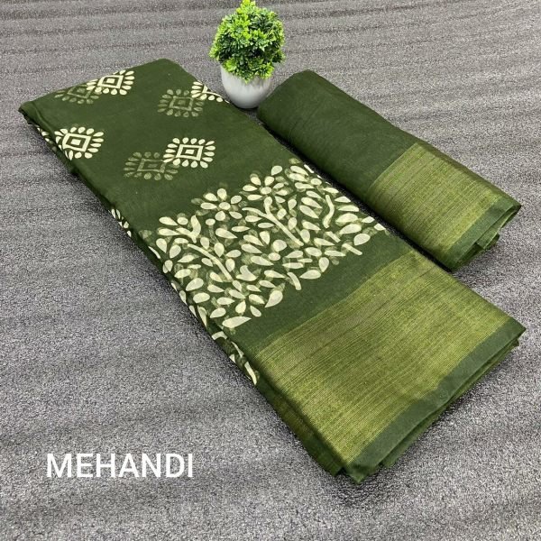 Beautiful HD Batik Style Print Cotton Saree  Cotton Sarees Wholesale