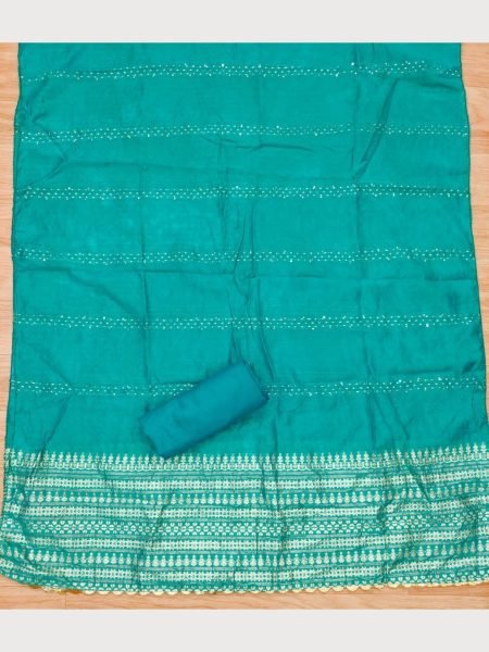 Beautiful Latest Blue Color chanderi print Dress Material Collection Color Set Matching Dress Material Wholesale