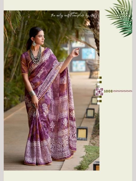 Beautiful Latest Printed Cotton Saree For Woman Printed Cotton Sarees Wholesale