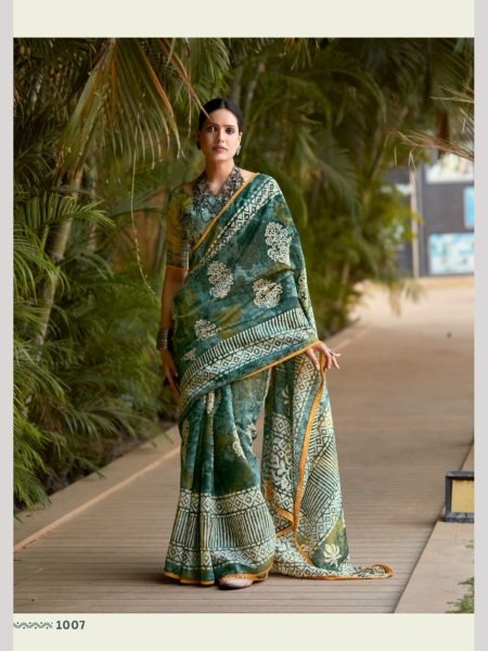 Beautiful Latest Printed Cotton Saree For Woman Printed Cotton Sarees Wholesale