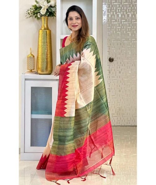 Beautiful Light Weight Silk Sarees with all over Temple Design  Silk Sarees Wholesale