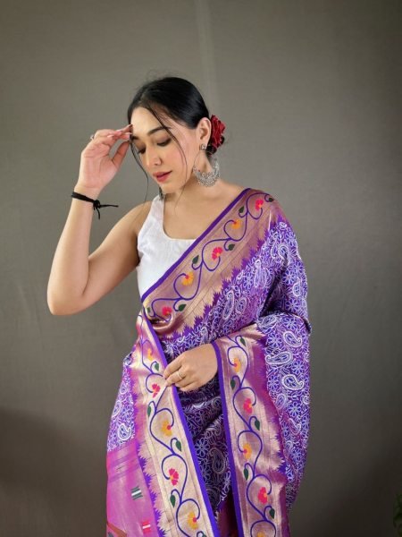 Beautiful Lucknowi Paithani Silk Saree Silk Sarees Wholesale