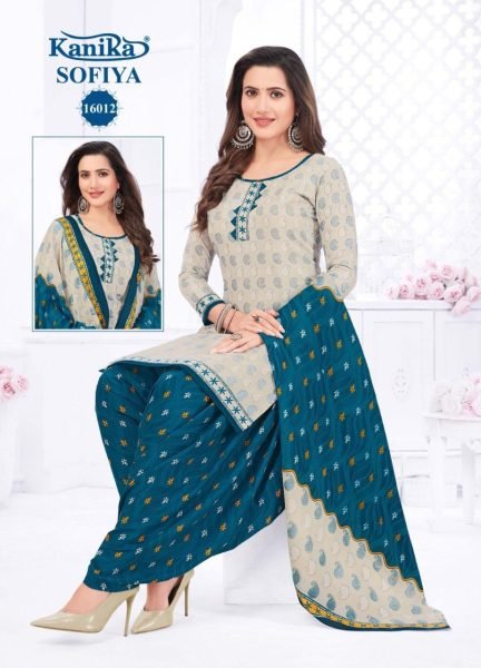 Beautiful Mix cotton Punjabi Printed Patiyala Suit Punjabi Dress Materials Wholesale