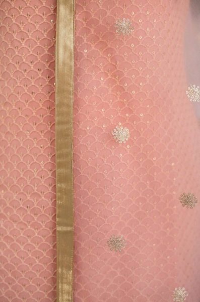 Beautiful Peach Color Rayon Slub Embroidery Kurti Set 3 Piece Kurti Set