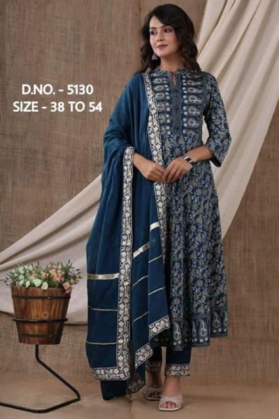 Beautiful Pure Cotton Cambric Long Length Kurti Pant With Chiffon Dupatta  Jaipuri Cotton Kurtis Wholesale