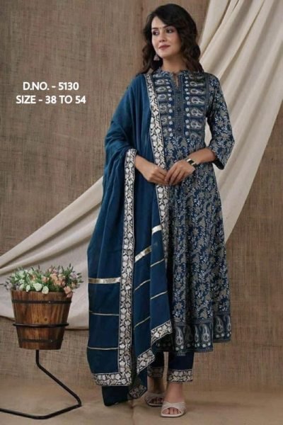 Beautiful Pure Cotton Cambric Long Length Kurti Pant With Chiffon Dupatta  Jaipuri Cotton Kurtis Wholesale